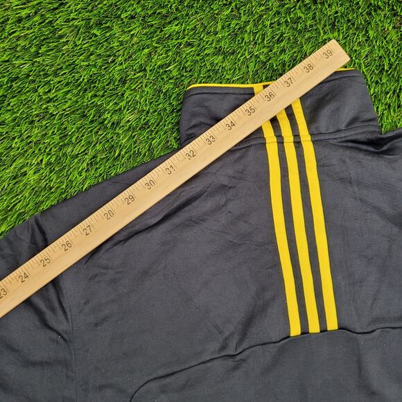 ADIDAS Quarter Zip Track Jacket Large 22x28 Blue Yellow - Picture 5 of 16